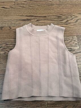 Taupe Ribbed Knit Cropped Tank Top